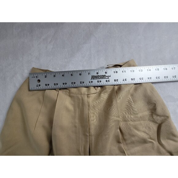 Talbots Womens Beige Pure Silk Wide Leg High Waist Pleated Dress Pants Size 8 - Picture 5 of 9